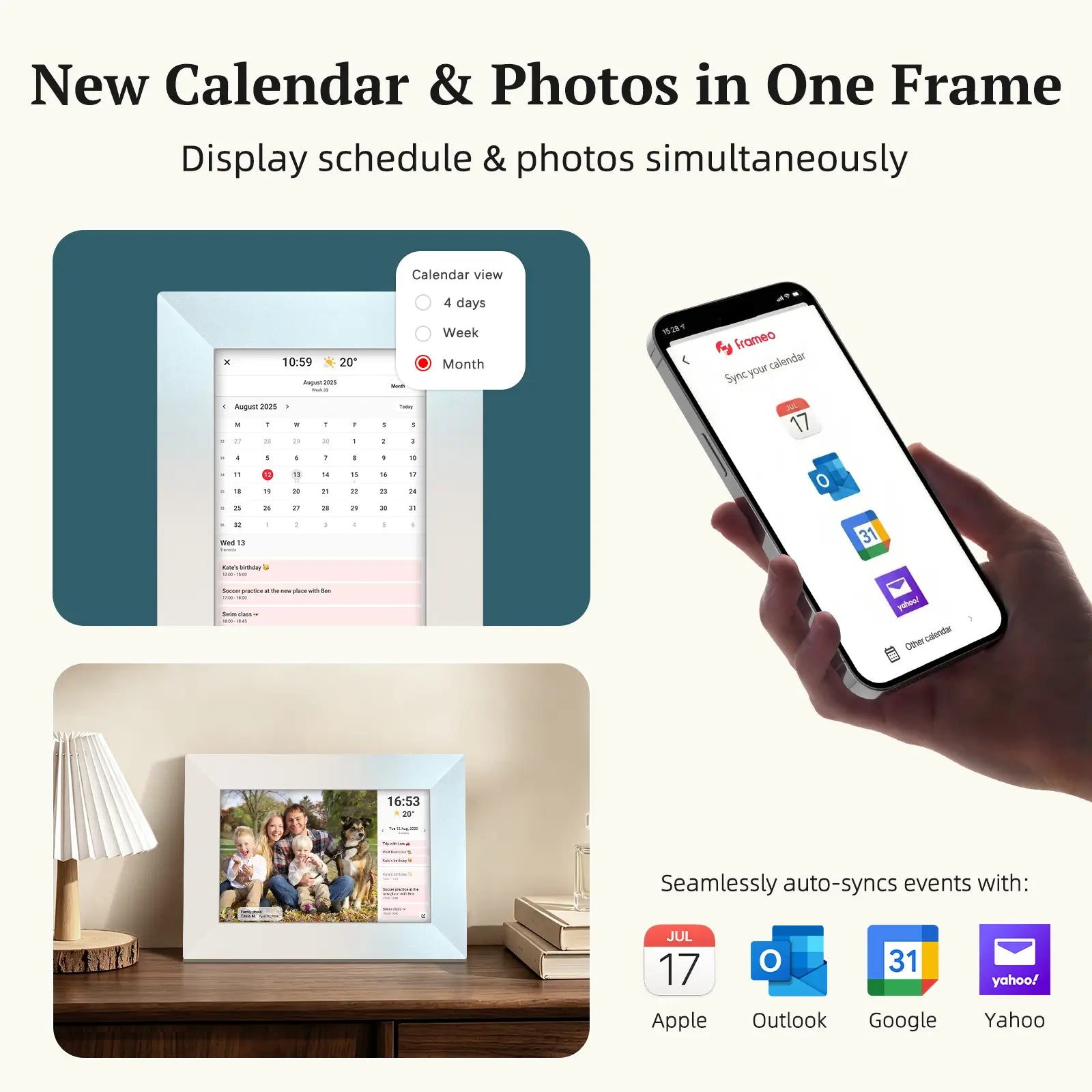 Frameo WiFi Digital Picture Frame 10.1" - Mica White