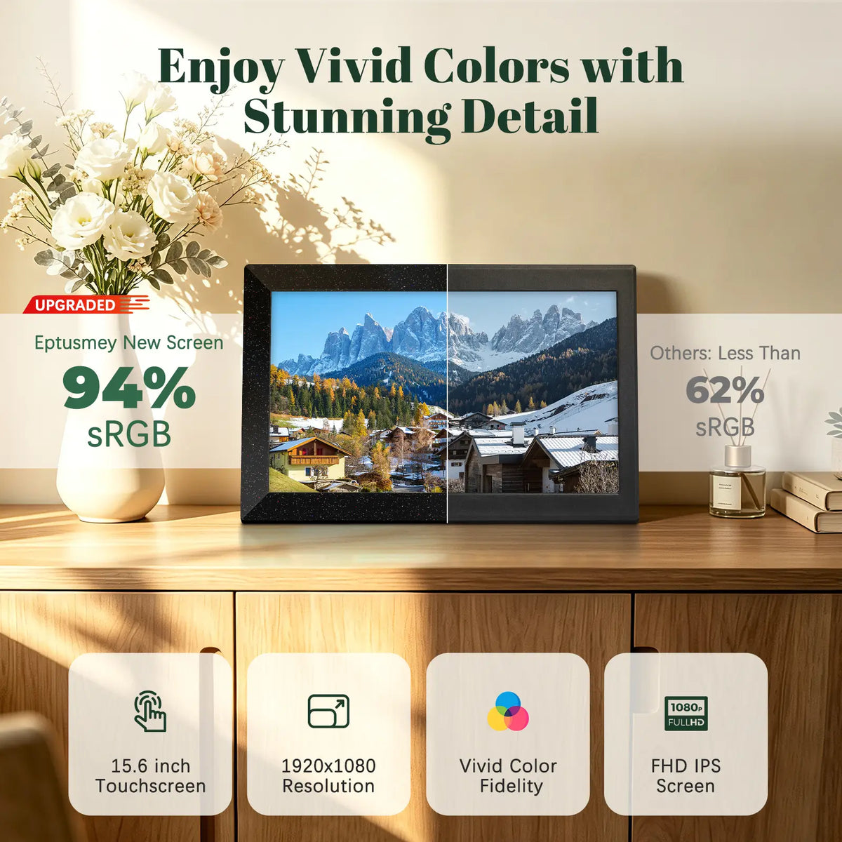 15.6 inch FHD IPS digital picture frame
