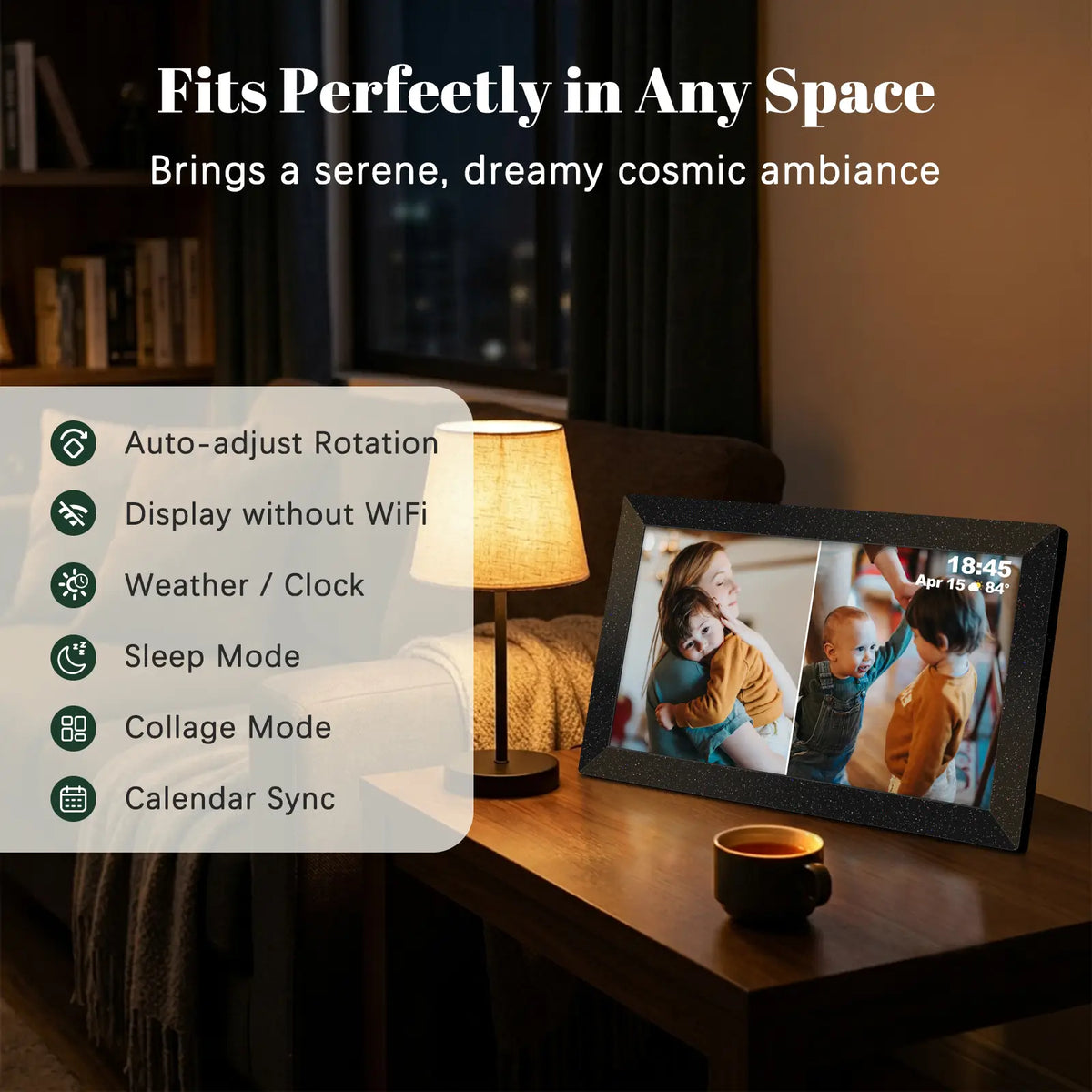 large digital picture frame with smart features