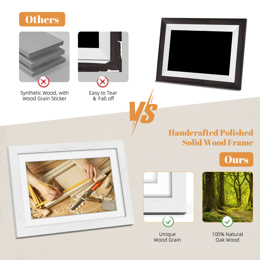 Oak Wood Digital Photo Frame | 10.1
